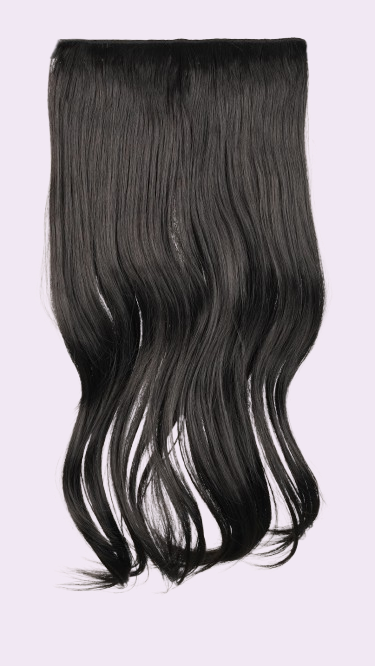 Blow Dry Wavy Quick Volume clip-in extension in black, one-piece