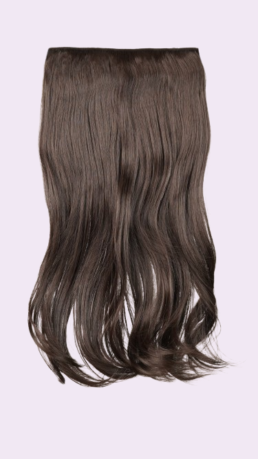 Blow Dry Wavy Quick Volume clip-in extension in brown, one-piece