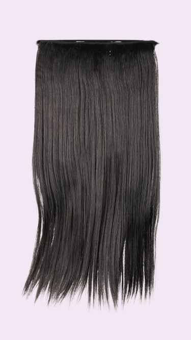 Straight Quick Volume clip-in extension in black, one-piece