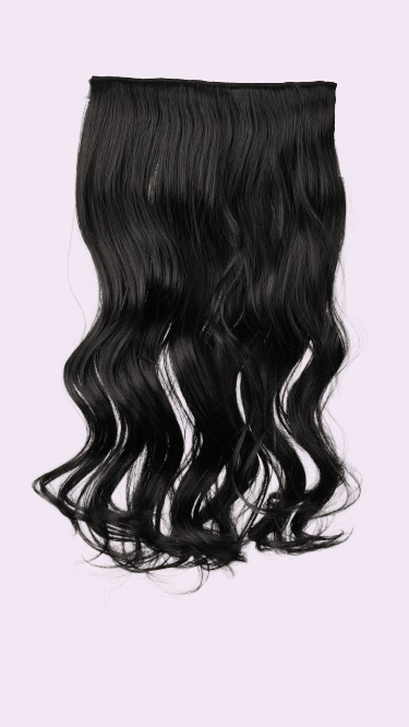 Curly Quick Volume clip-in extension in black, one-piece
