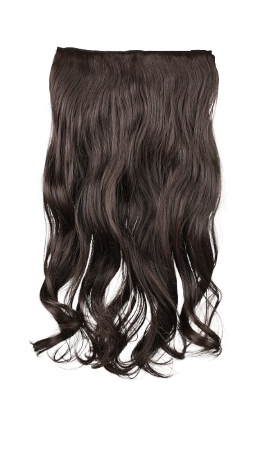 Curly Quick Volume clip-in extension in dark brown, one-piece