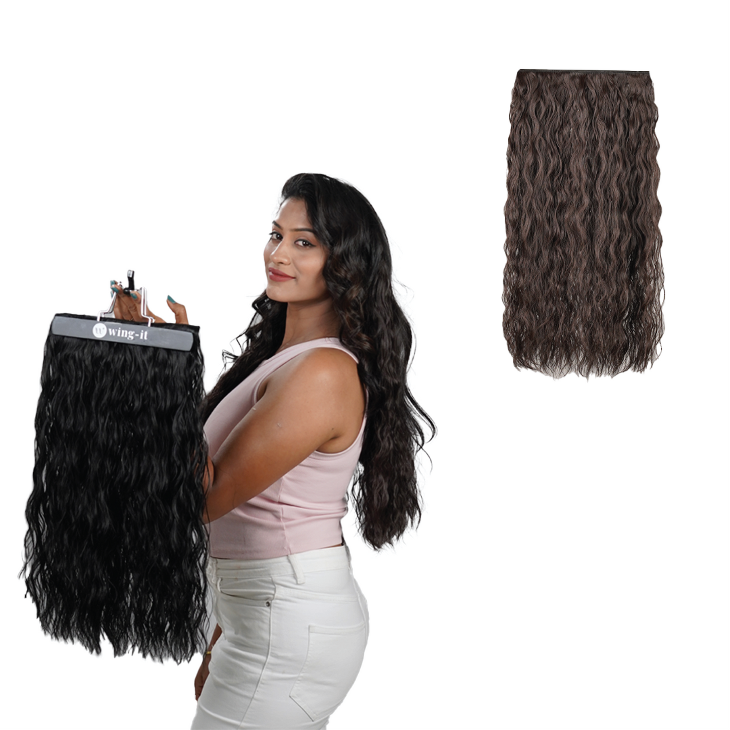 Crimped Wavy Clip-in Hair Extensions | Quick Volume
